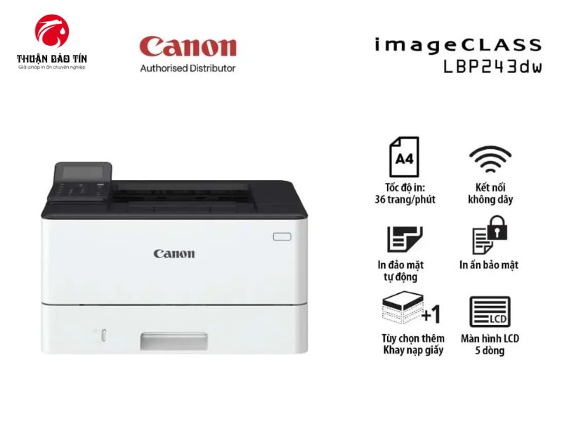 Canon LBP 243DW – máy in laser đen trắng đơn năng hiện đại cho văn phòng.