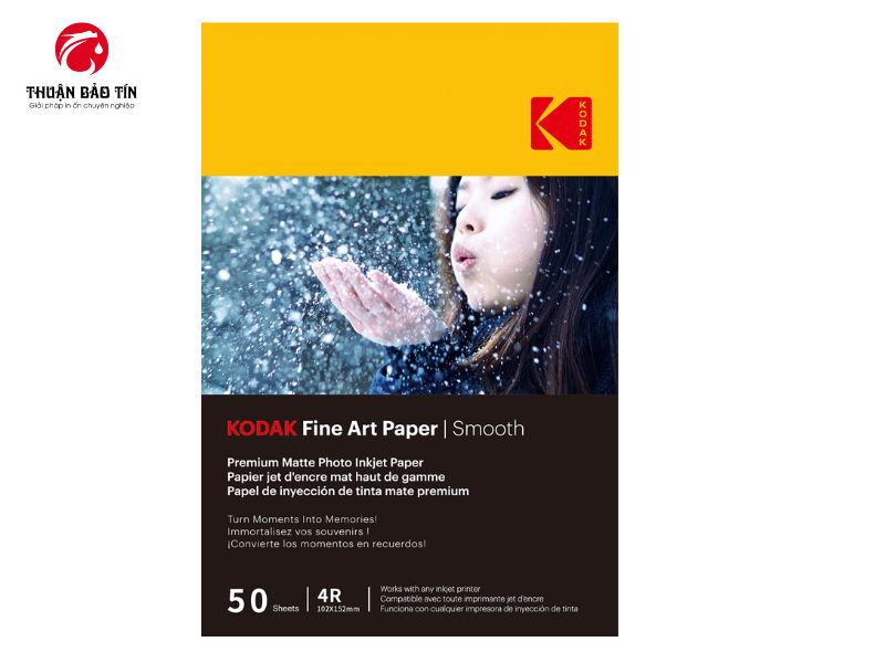 Giấy in ảnh Kodak 10X15 A6 (50S) bề mặt bóng cao cấp cho hình ảnh sắc nét và màu sắc sống động.