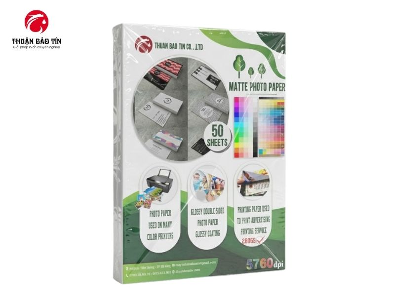 Giấy in Couche mờ 260gsm A4 bề mặt matt cao cấp, độ mịn cao, cho chất lượng in sắc nét và chuyên nghiệp