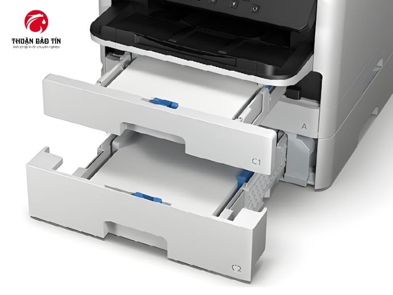 Máy in Epson C5210 kết nối USB, LAN, Wi-Fi linh hoạt.