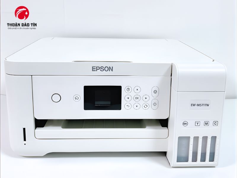 Máy in Epson EW-M571 với thiết kế nhỏ gọn, phù hợp cho văn phòng và gia đình.