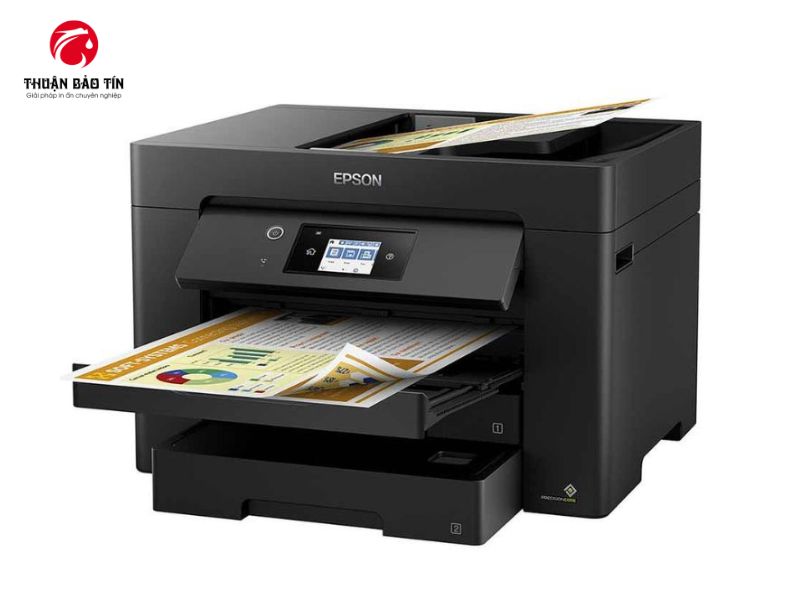 Máy in Epson WF-7830DTWF in khổ A3 rõ nét, phù hợp in hợp đồng, báo cáo và sơ đồ.