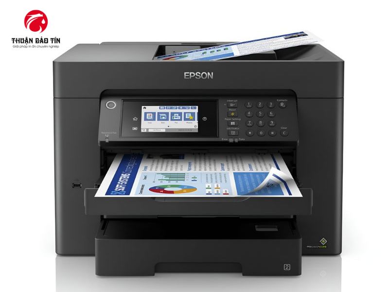 Máy in Epson WF7845 hỗ trợ in khổ A3+, đa năng với in, scan, copy, fax.