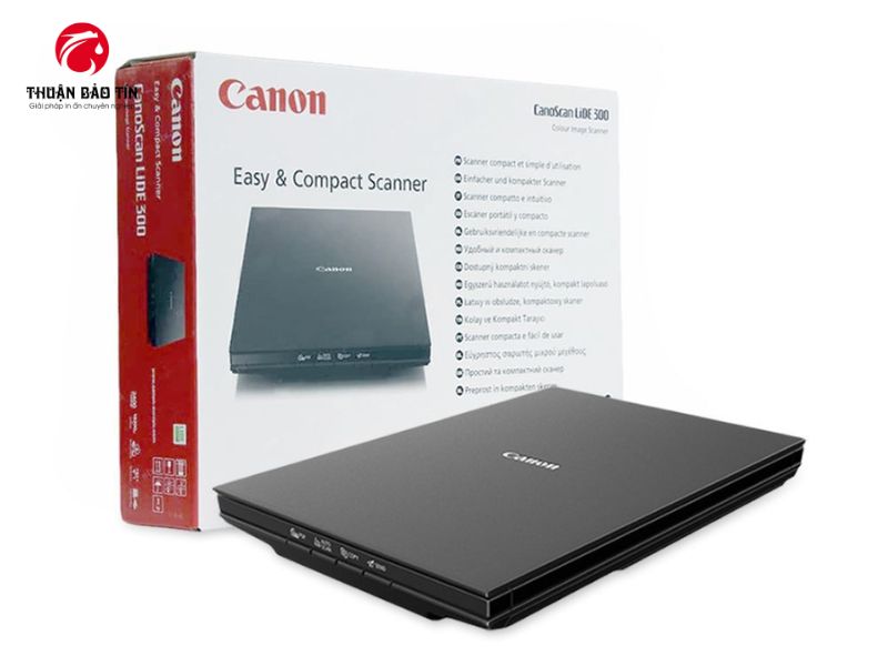 Tổng thể thiết kế mỏng nhẹ của máy Scan Canon LiDE 300 giúp tiết kiệm không gian bàn làm việc