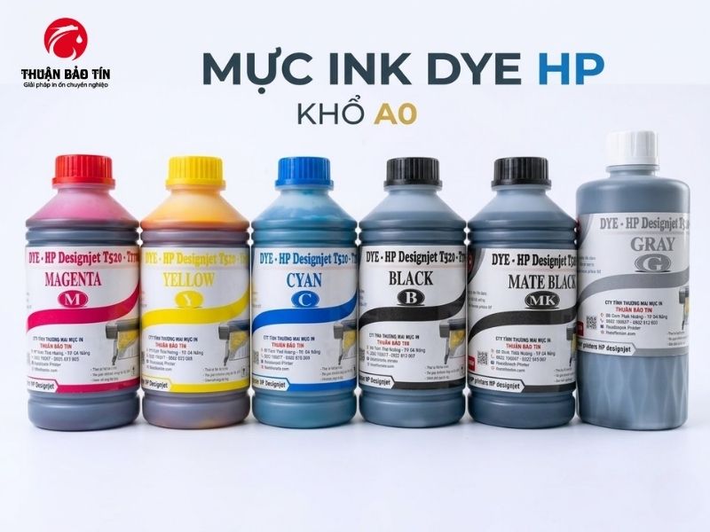 Mực Ink Dye HP khổ A0 màu xanh 1 lít dùng cho máy in DesignJet