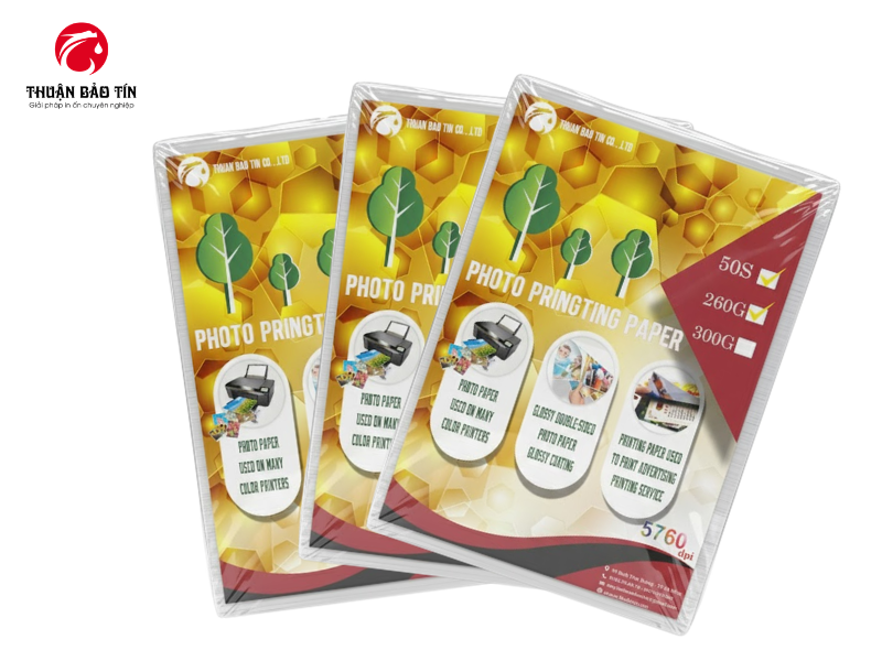 Giấy gân A4 260gsm với định lượng dày 260gsm giúp in hai mặt rõ nét, không bị thấu quang.