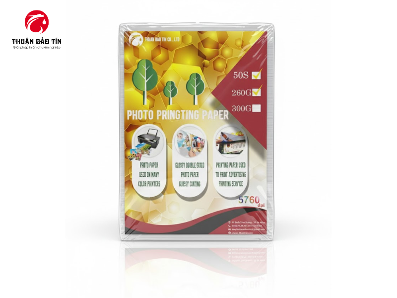 Giấy gân A4 260gsm với bề mặt vân nổi sang trọng, phù hợp in thiệp cưới và danh thiếp cao cấp.