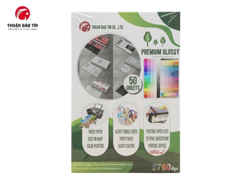 Giấy in ảnh A4 2 mặt bóng 160g bề mặt bóng mịn, cho chất lượng in sắc nét trên cả hai mặt