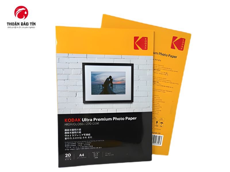 Giấy in ảnh Kodak RC A4 20 tờ tương thích máy in phun phổ biến.
