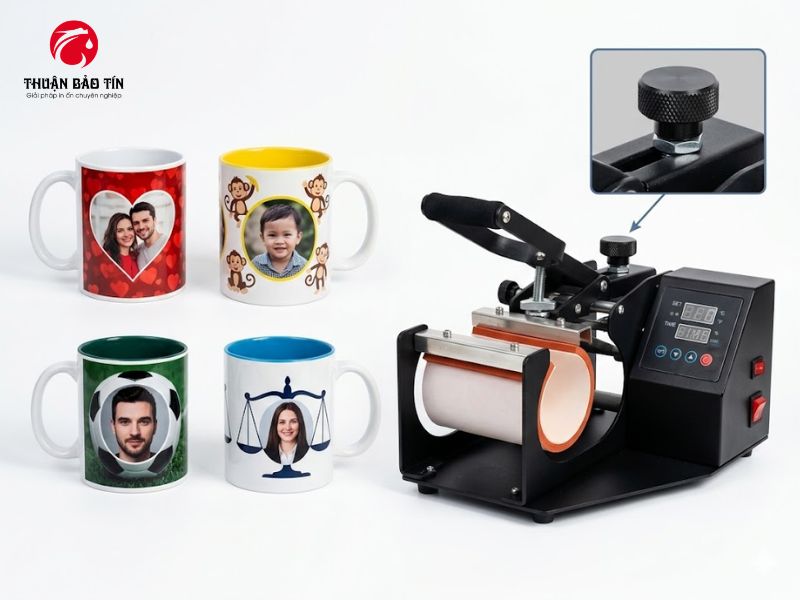 Sản phẩm ly sứ in chuyển nhiệt chất lượng cao tại Thuận Bảo Tín với hình in rõ nét và bền màu.