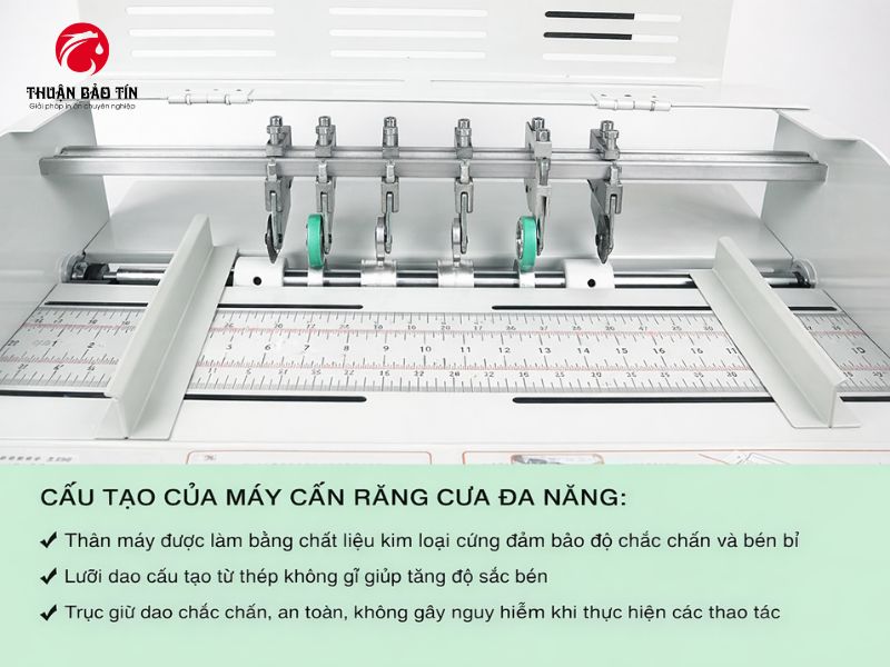 Máy cấn răng cưa hóa đơn A3 giúp tạo đường răng cưa chính xác trên giấy