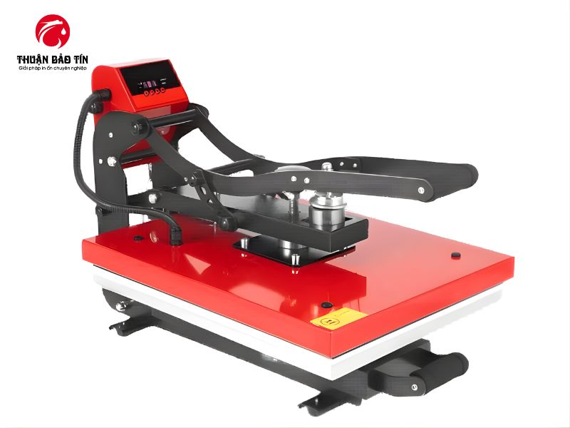 Máy ép nhiệt phẳng 40x50 cao áp phù hợp cho cả kinh doanh nhỏ lẻ và xưởng sản xuất quy mô lớn.
