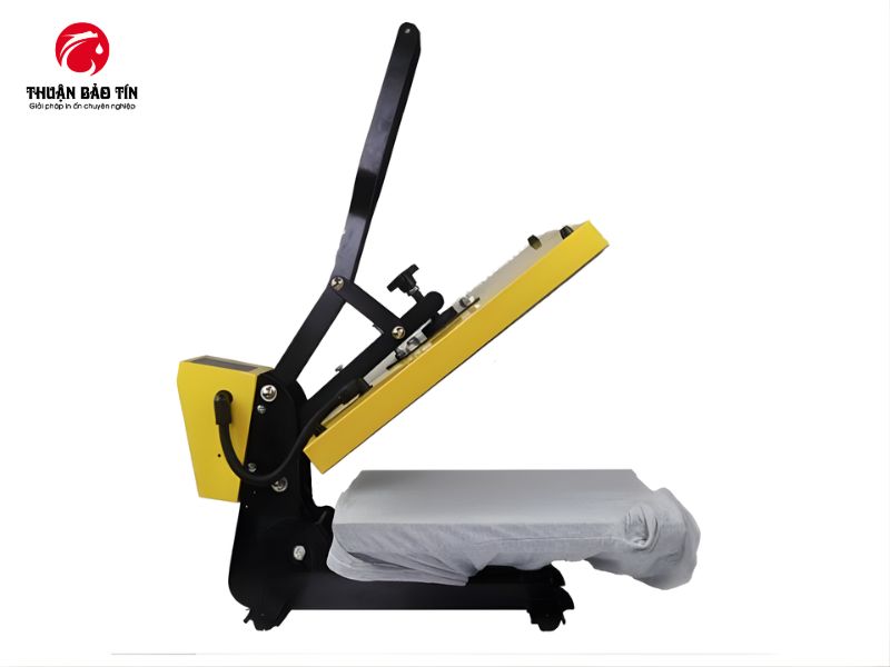 Máy ép nhiệt phẳng cao áp 38x45 ứng dụng trong in áo và quà tặng