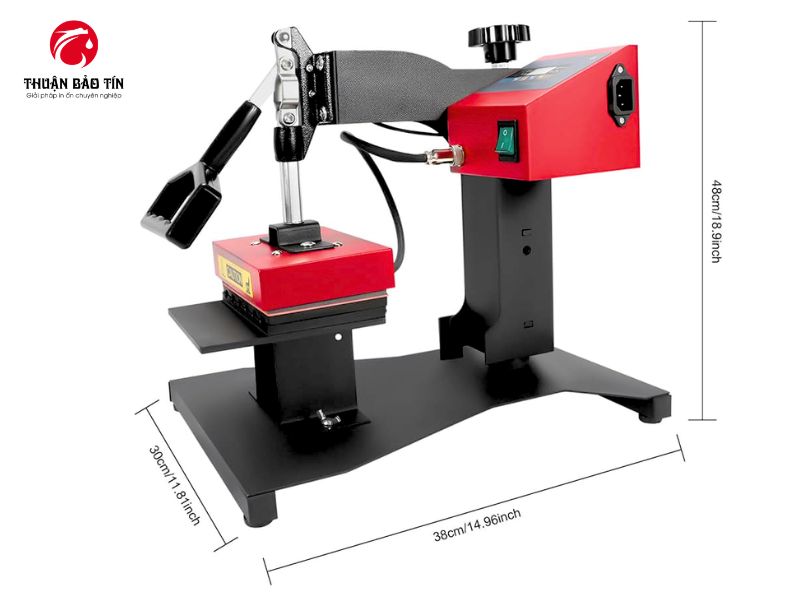 Máy ép nhiệt phẳng Logo 15x15 phù hợp ép logo trên túi vải và balo