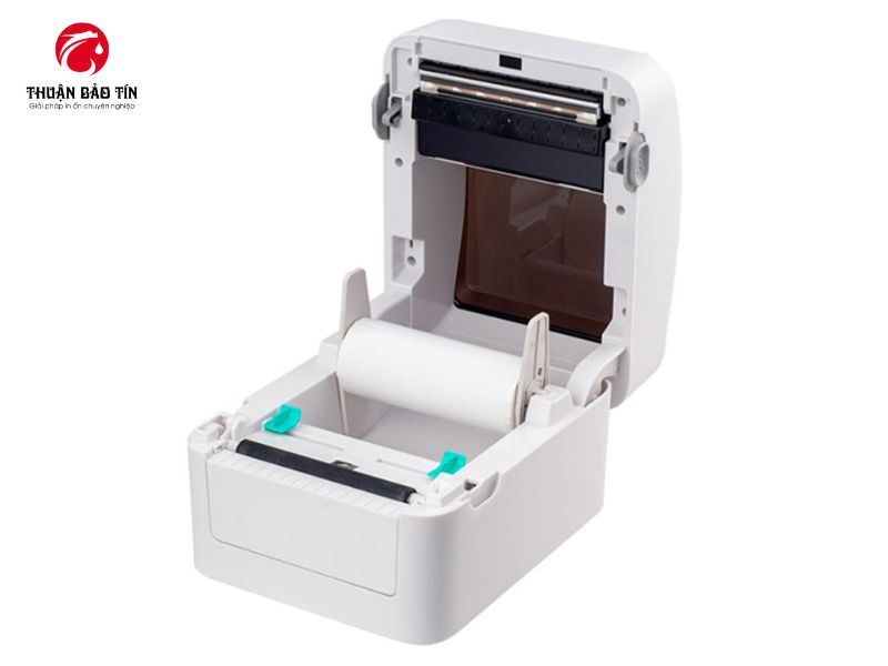 Máy in tem mã vạch Xprinter XP-420B sử dụng công nghệ in nhiệt trực tiếp không cần mực.
