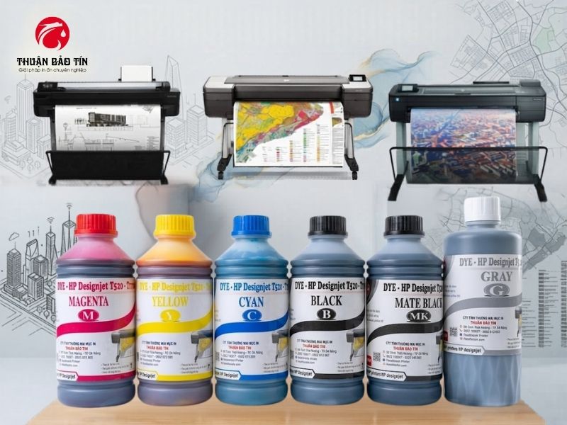 Bộ mực Ink Dye HP khổ A0 cho máy in kỹ thuật và kiến trúc